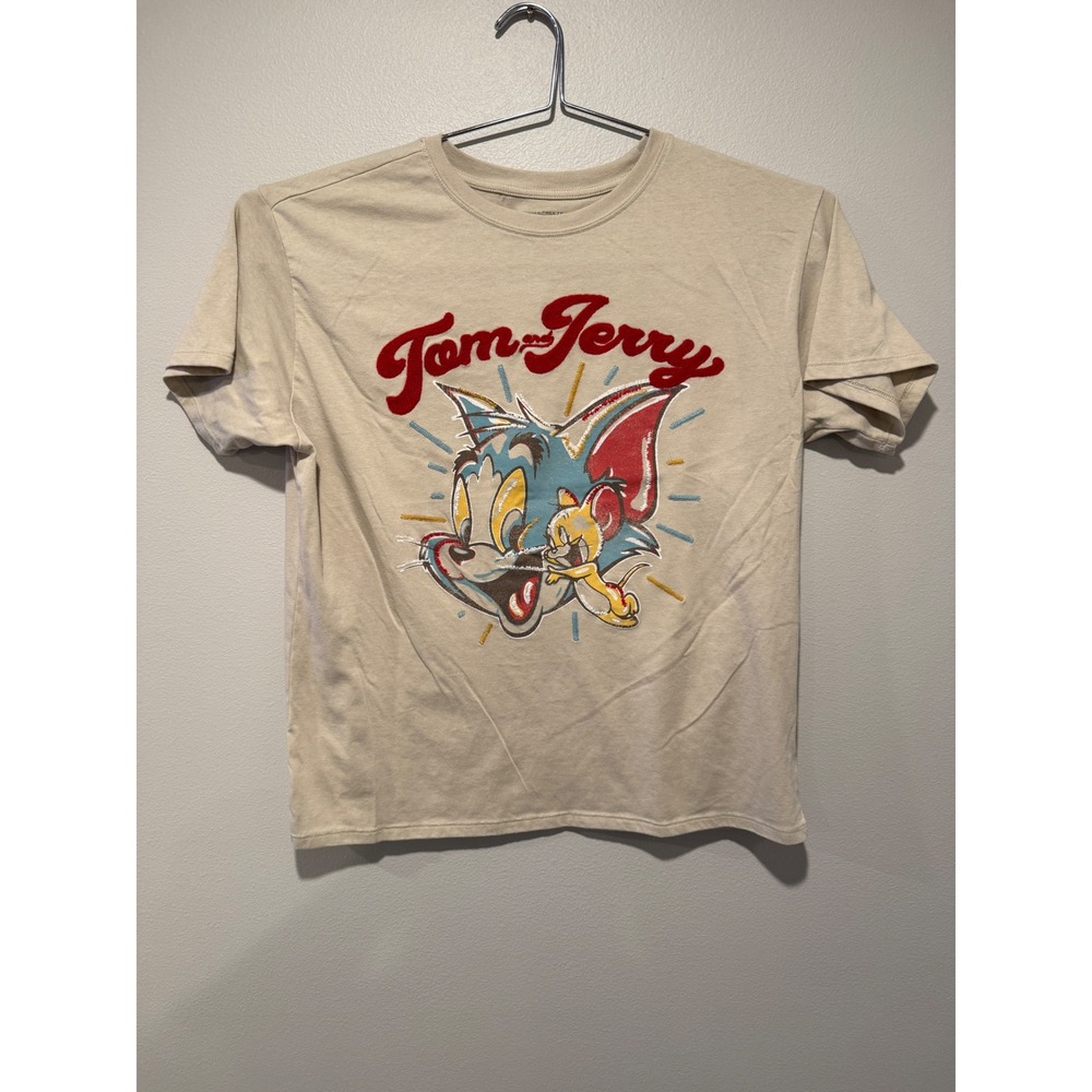 Freeze Tom and Jerry Graphic T-Shirt Mens XL Tan Short Sleeve Cartoon Tee 2024